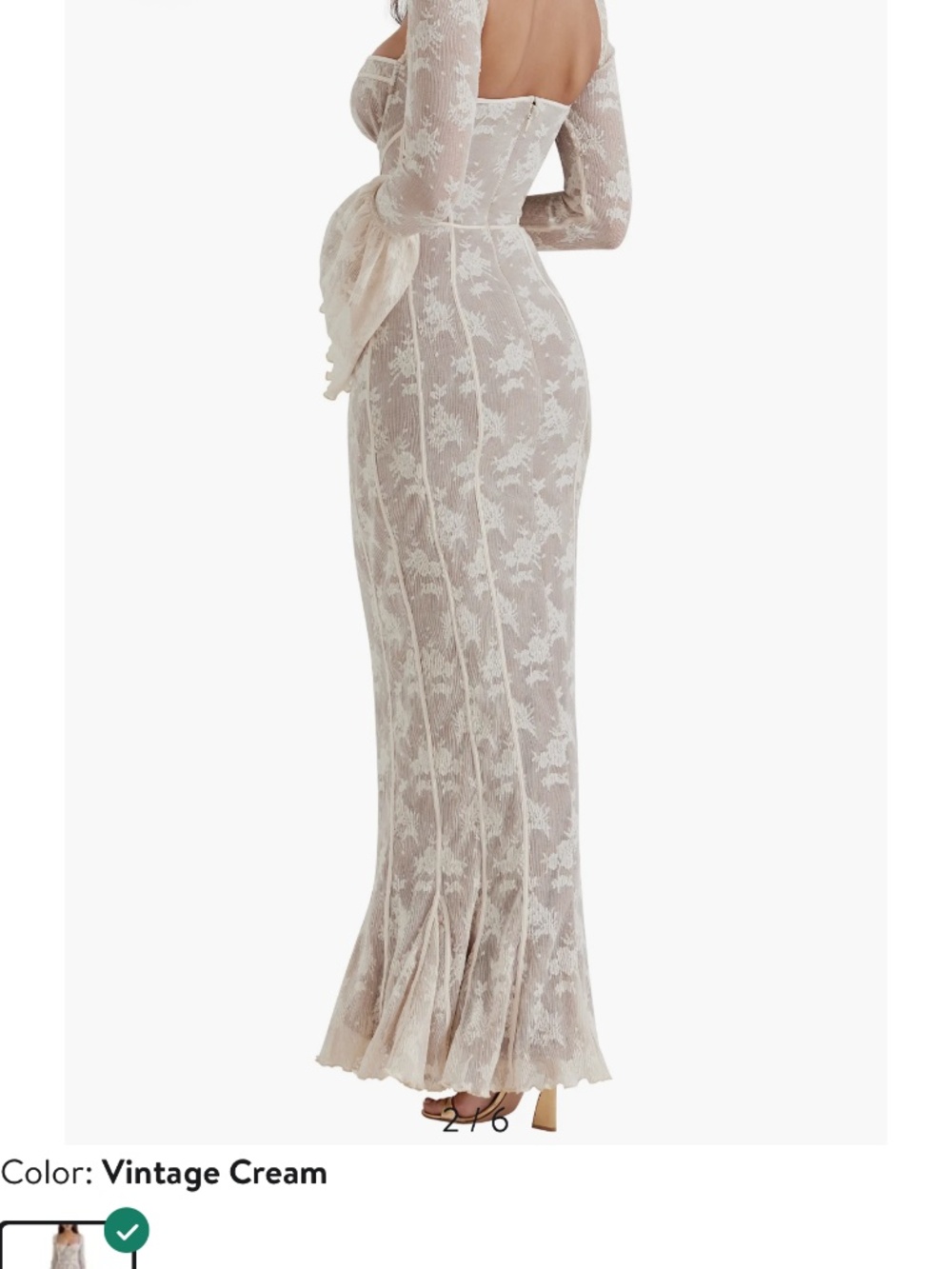 Vintage HOUSE OF CB Delilah Floral Long Sleeve Lace Maxi Dress - Picture 2 of 4